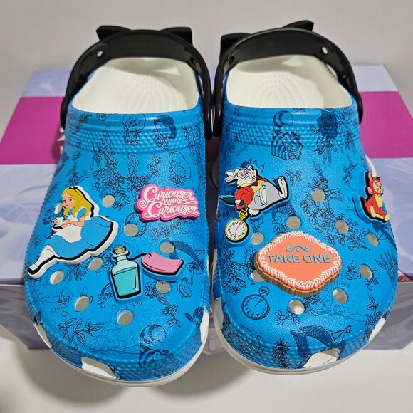 Disney Alice In Wonderland Slip On Clogs Women's Size 7 Sandals With Box Blue - Picture 4 of 11